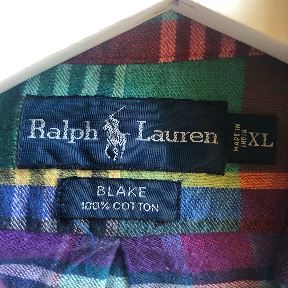 Ralph Lauren Men’s Plaid Twill Blake Cotton Shirt Size XL